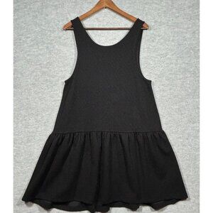 Free People Black Textured Sleeveless Drop Waist Dress M Easy Street Casual